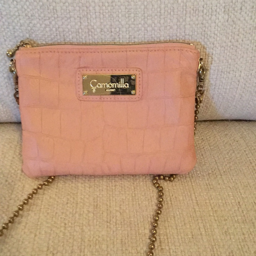Small pink leather pouch